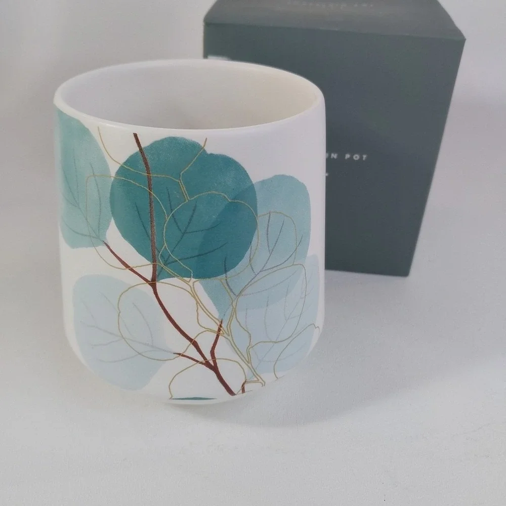 Kikki K desktop Planter Porcelain Succulent Cacti‎ Blue Green
